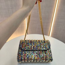 跨境彩钻晚宴包新款轻奢宴会包时尚女士手拿包链条包名媛手拎小包