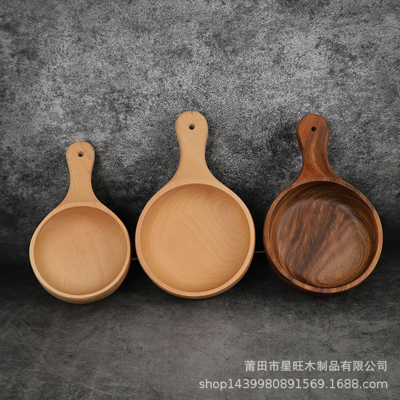 Tazón de fuente de madera entera del cuenco de La Haya creativa japonesa y coreana del color sólido con la mano