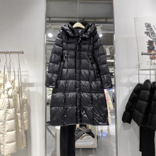 2025新款白鹅绒羽绒服六格女中长款过膝加厚男女情侣韩版宽松