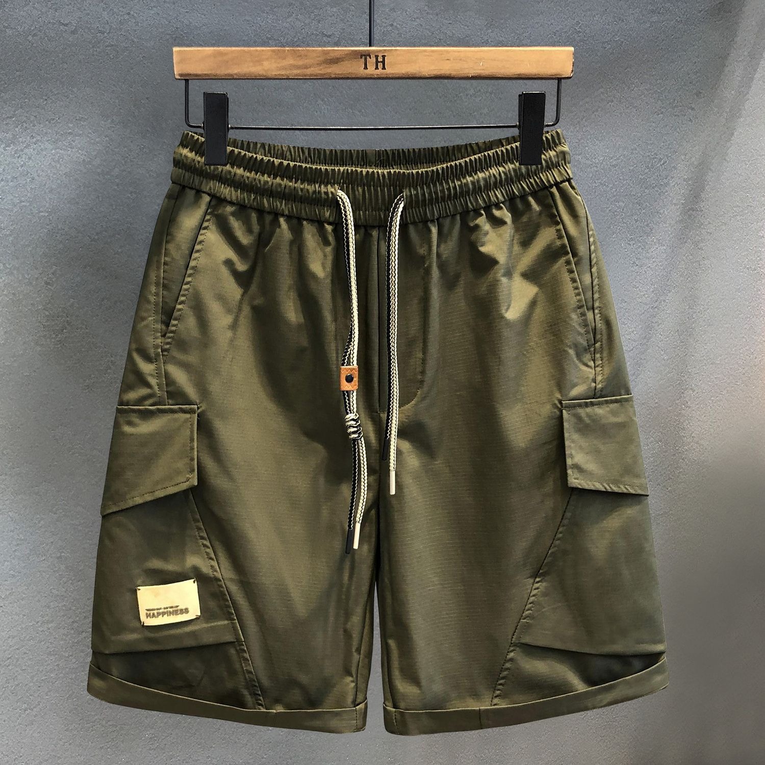 Vintage Functional Shorts with Large Pockets, Army Green Thin Cargo Shorts for Men, Summer Loose Five-Point Casual Pants Trendy