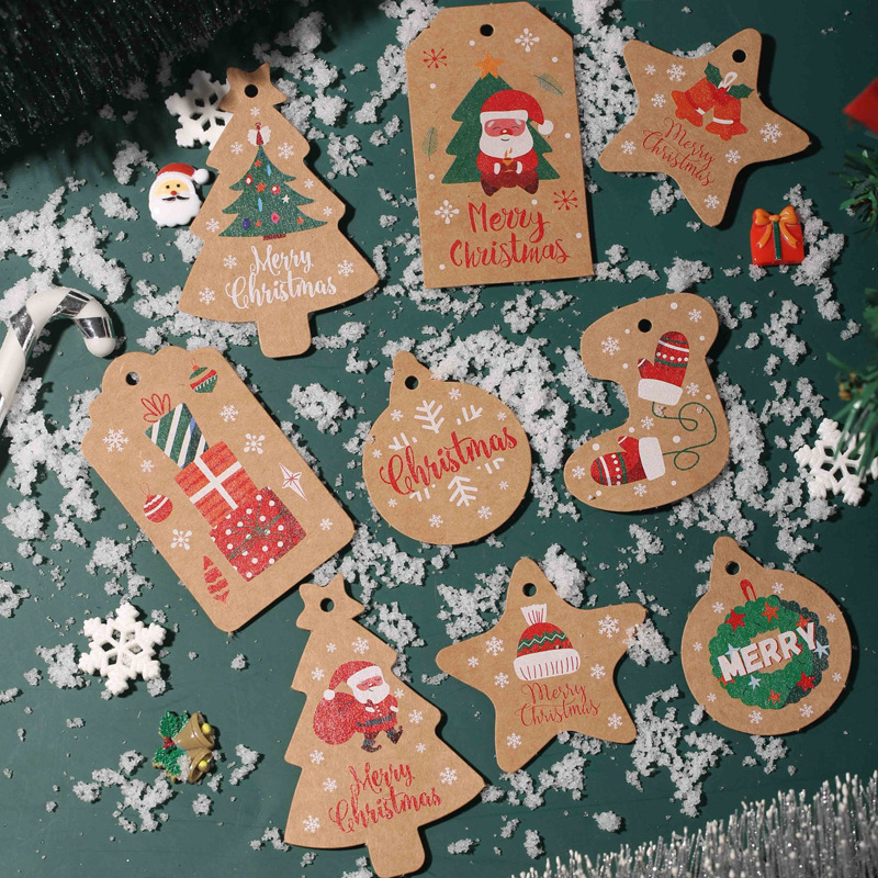 クリスマスツリーのレイアウト雰囲気装飾カードクリスマスの祝日の吊りカードの美しい子供プレゼントの包装箱の吊り札のメッセージカード|undefined