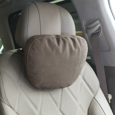 Soft Lumbar Support Cushion, Headrest - perforated-mocha-coffee-neck-pillow-biological-velvet
