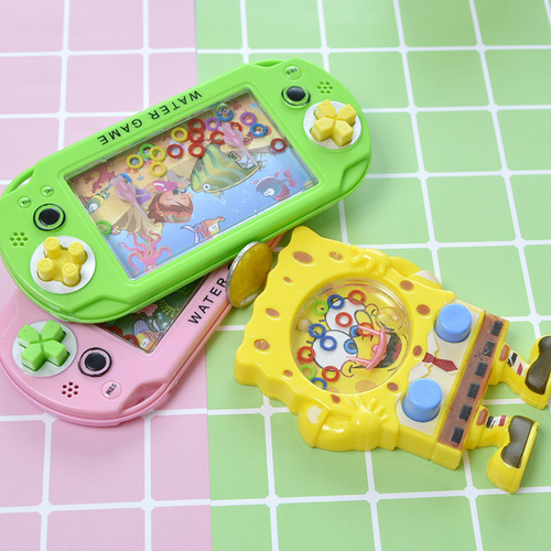 Nostalgic ring water machine cartoon straight version small game console mini handheld educational toy street stall supply wholesale