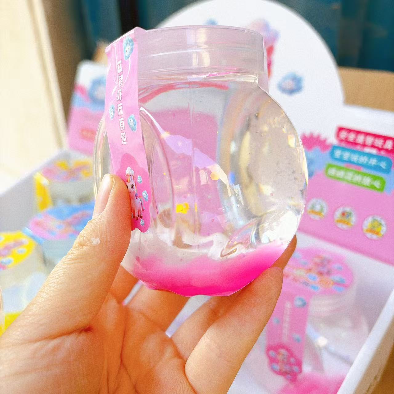 Juguetes para niños barro de cristal barro colorido de alto valor de visualización slime dibujos animados espumantes juguetes descomprimidos 2 yuanes al por mayor