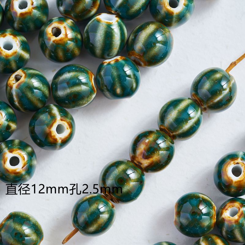 Jingdezhen joyería de cerámica DIY accesorios de la joyería flor esmalte sandía perlas haciendo collar pulsera tejida femenina material