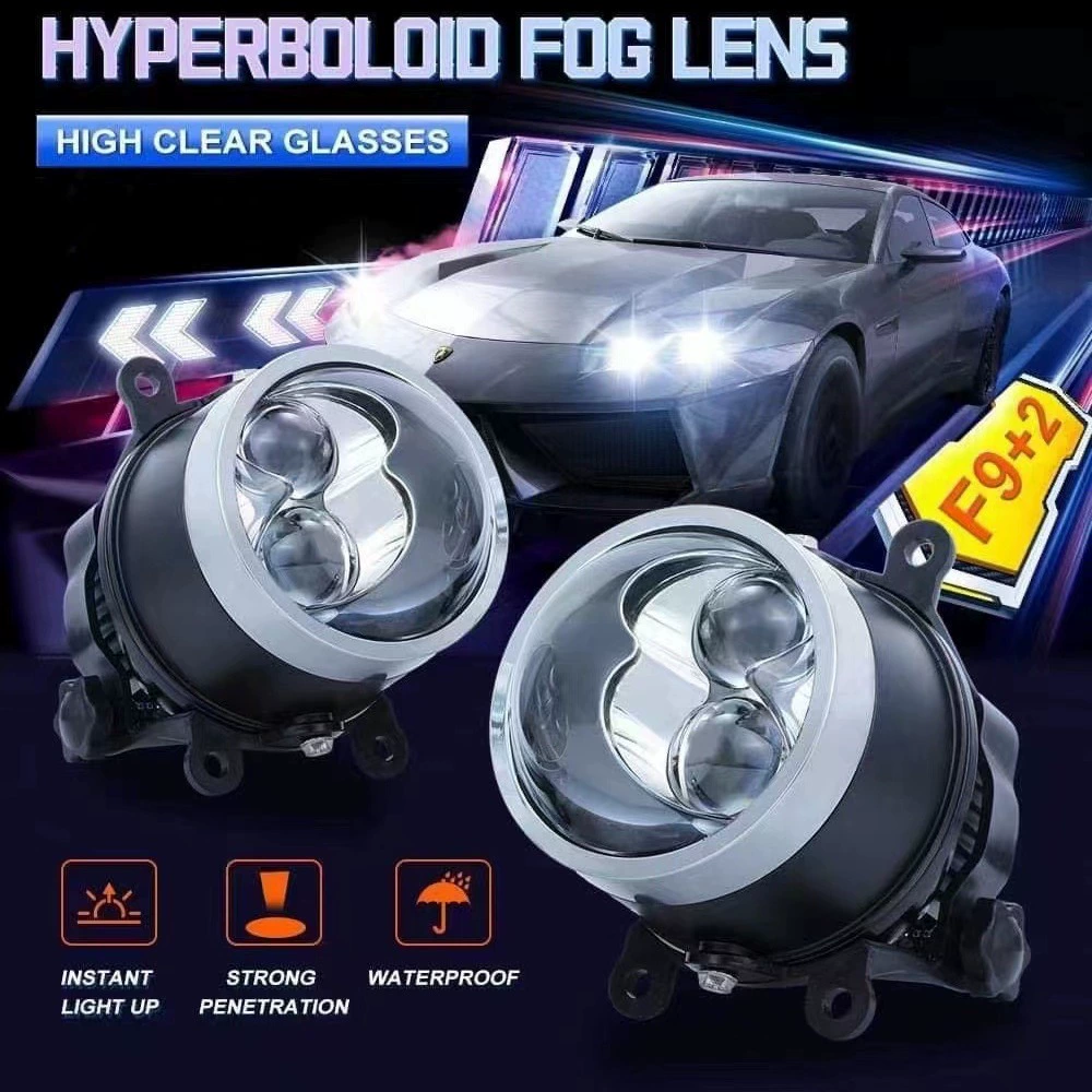 Автомобильные LED фары, двойная линза, противотуманная лампа, линза, совмещённый высокий и низкий луч лазерная пушка, рыбий глаз лазер, без потерь