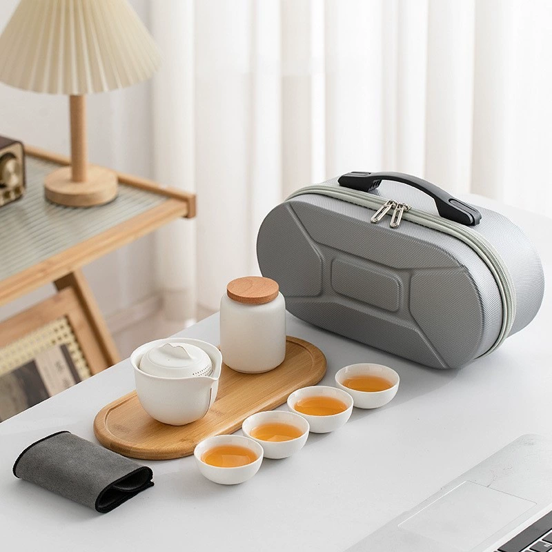Ceramic handheld tea set for traveling, travel teapot, tea cup