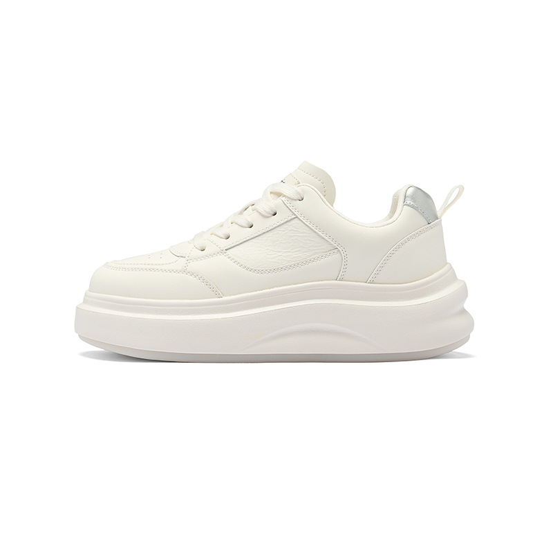 Augu Shiden zapatos blancos para mujeres 2026 nuevo estilo de primavera estilo universitario muffin zapatos de suela gruesa zapatos deportivos ligeros casuales