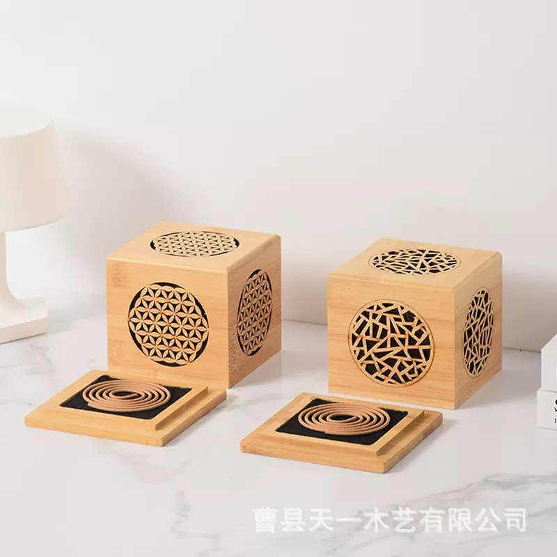 现货水晶消磁燃烧器家用室内禅意香盒方形水晶净化香炉香薰盒香托