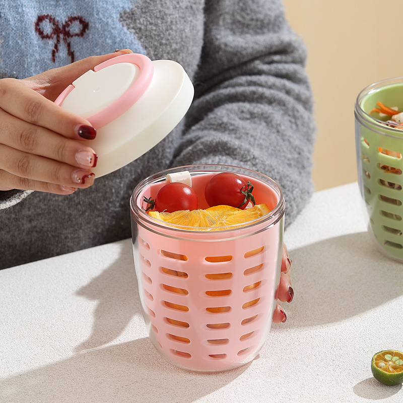 Taza de frutas para ir a trabajar Taza de ensalada para ir a trabajar Taza de desayuno para niños para acampar