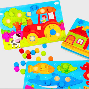 Хваталка, познавательная головоломка с грибочками-гвоздиками, цветовой круг, игрушка, новая коллекция, цветовое восприятие, раннее развитие