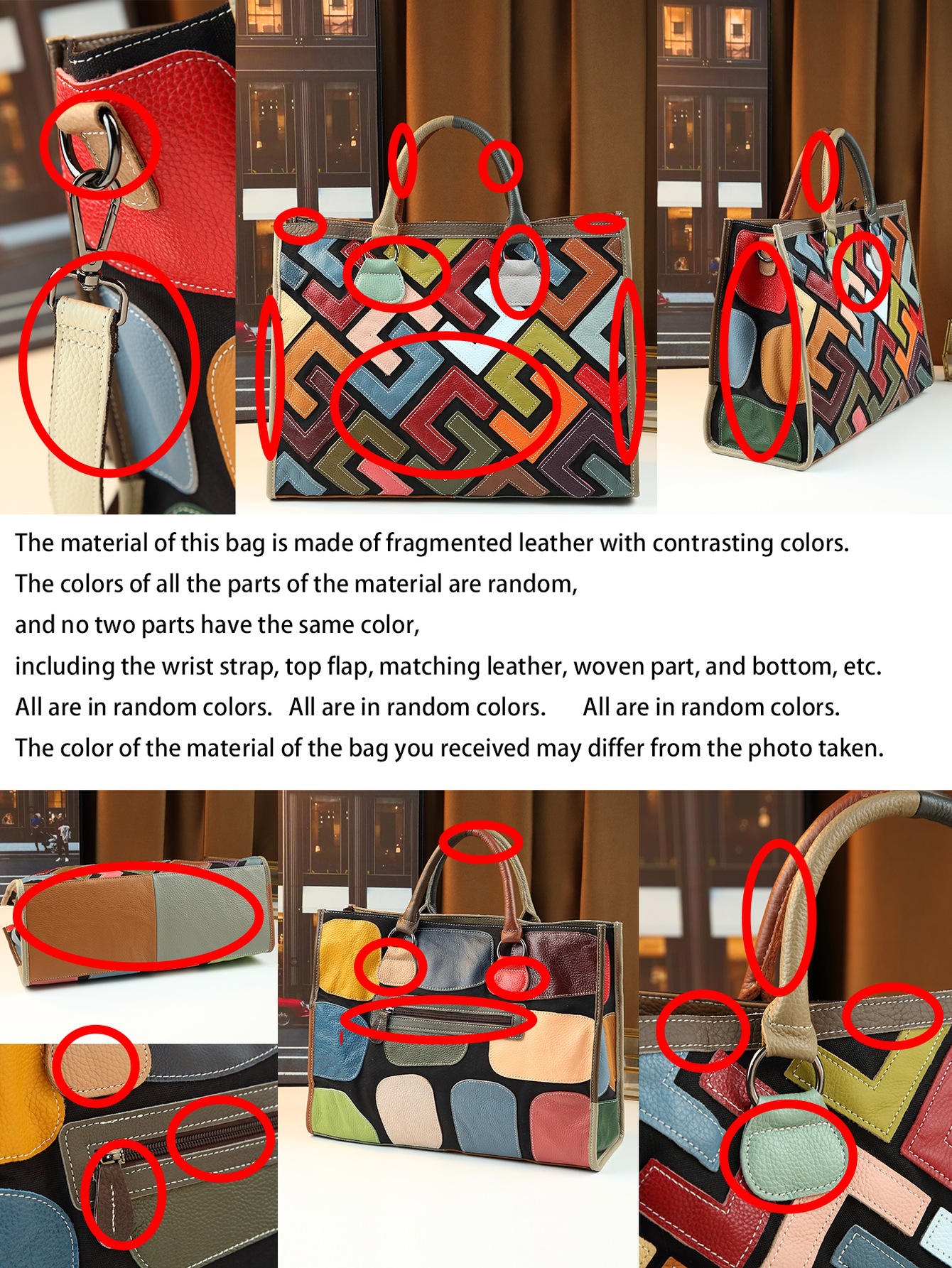 Retro Genuine Leather Handbag Large Capacity Women's Letter Bag_voghion.com