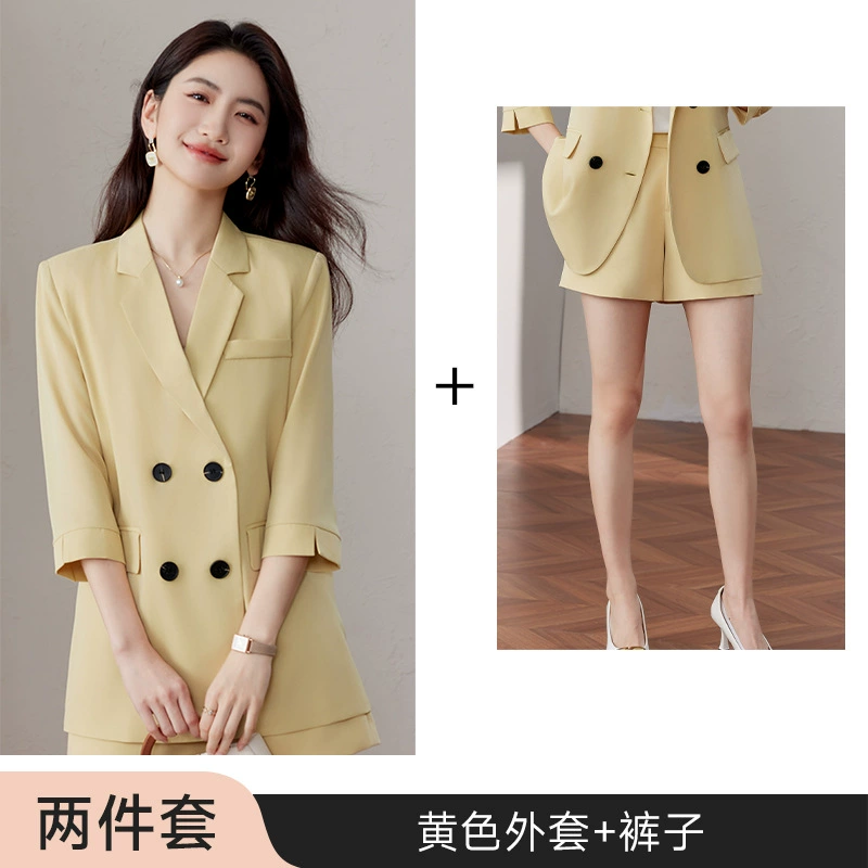 Thin summer classic suit jacket for leisure, shorts, universal set, oversize