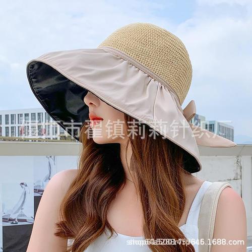 Hat women's summer sun protection sunshade hat cycling summer sun hat female headband Korean style open-top hat C