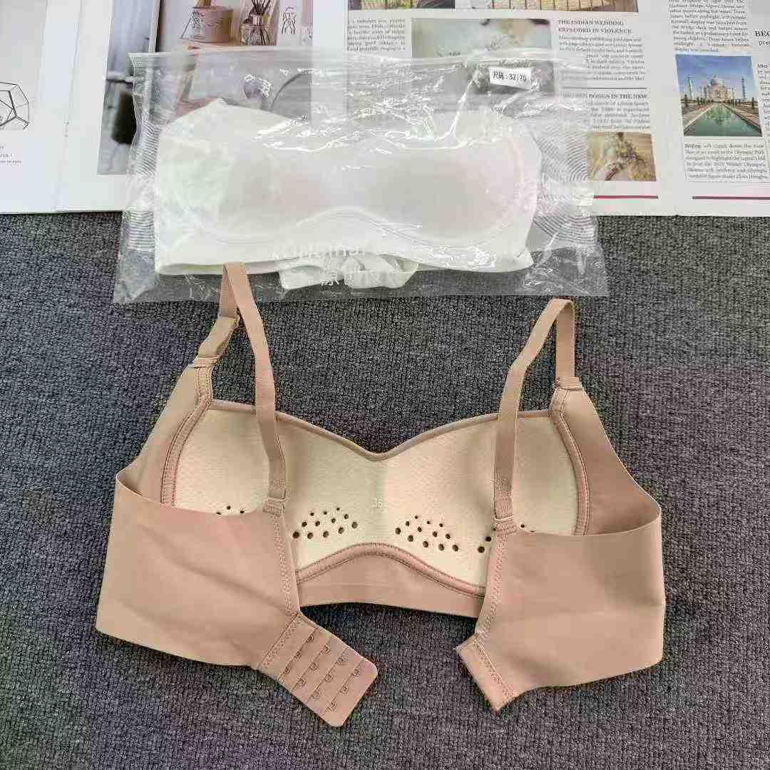 901 # inventario bajo precio de la ropa interior sin marca de pecho de mujer sin agujeros de acero agujeros cómodos respirantes antideslizantes pecho pequeño sujetador