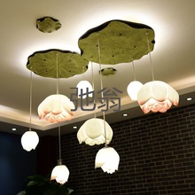r给现代新中式荷花吊灯客厅餐厅卧室过道楼梯创意艺术中国风莲花