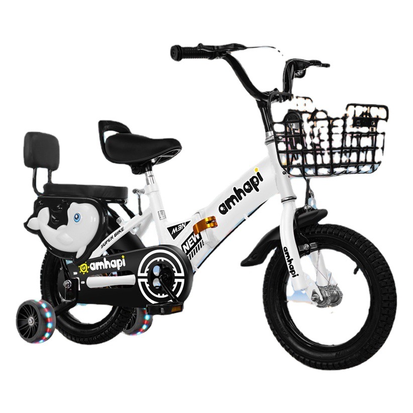Bicicleta plegable para niños de 3 a 8 años, bicicleta de 16 pulgadas con ruedas de entrenamiento, bicicleta plegable individual para niños.