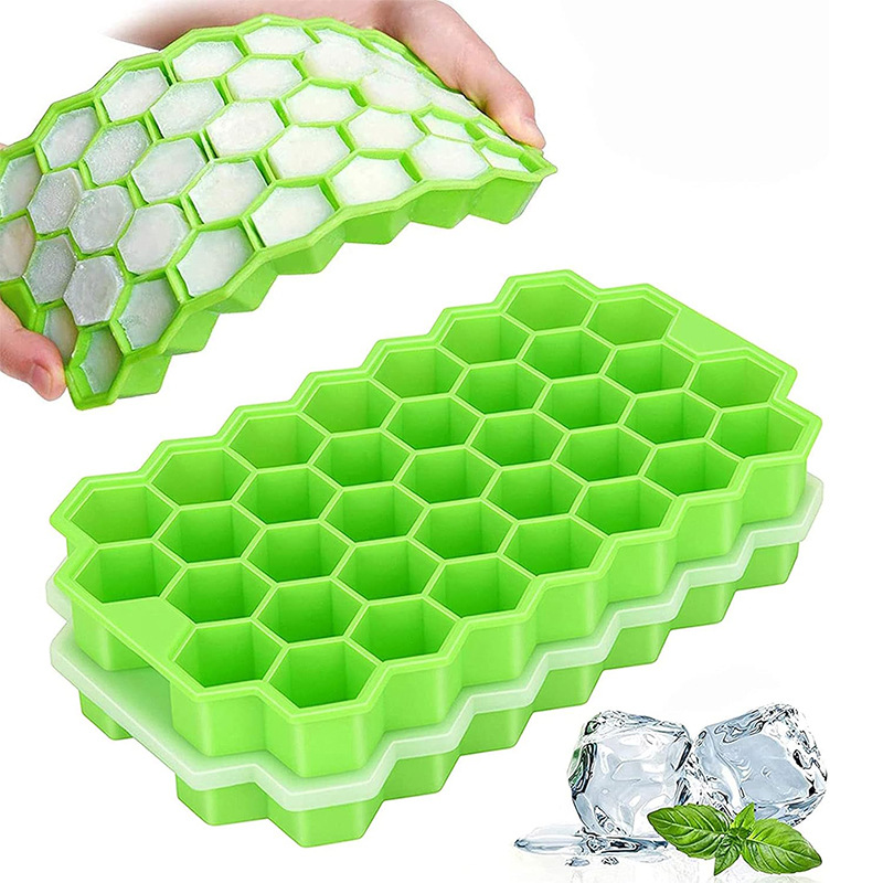 37 rejilla de hielo de panal personalizada molde de hielo de diamante bebida de té de leche rejilla de hielo casera rejilla de hielo de panal DIY