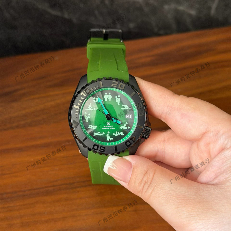 Precision Craftsmanship Egg Yolk Daytona Luminous Human-Shaped Scale Tape Strap Automatic Mechanical Men's Watch, Same Model as Zeng Yi's