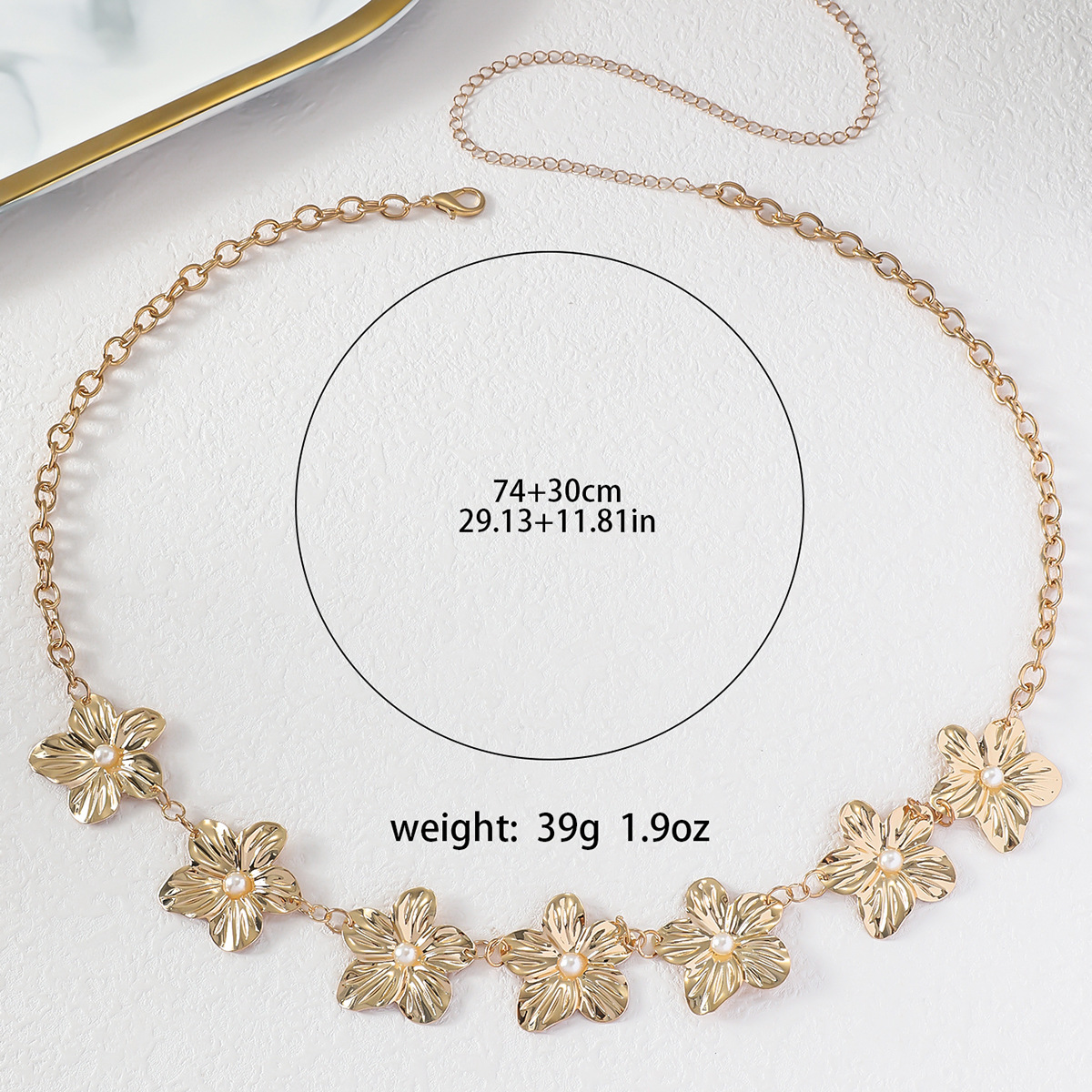 Lady Floral Metal Women's Chain Belts display picture 4