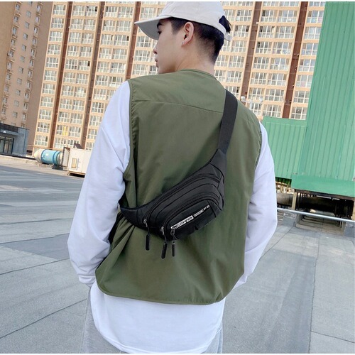 Factory direct sales men's chest bag crossbody bag Korean style trendy shoulder bag waterproof and wear-resistant PU crossbody bag men's bag