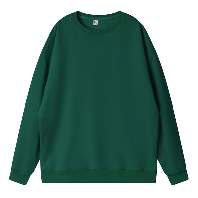 Camiseta de manga larga de algodón puro de color sólido para otoño e invierno, uniforme escolar de cuello redondo, sudadera promocional con logotipo impreso, uniforme de trabajo para grupos