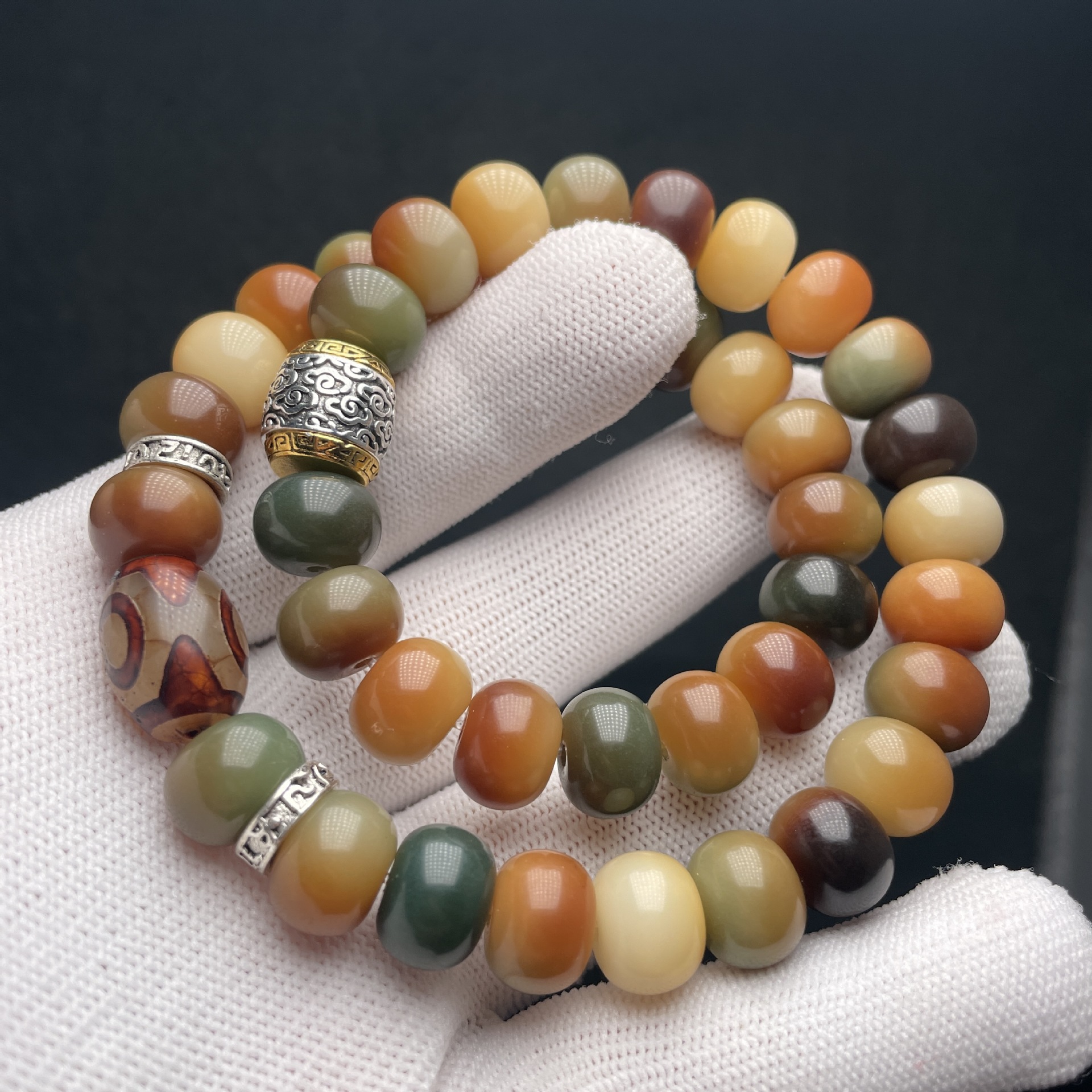 9*11MM 둔황 사과 구슬 Dzi 비즈