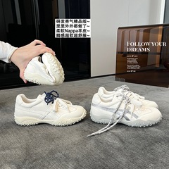 羊皮版~7cm内增高真皮阿甘芭蕾德训鞋女厚底休闲鞋2025年秋冬新款