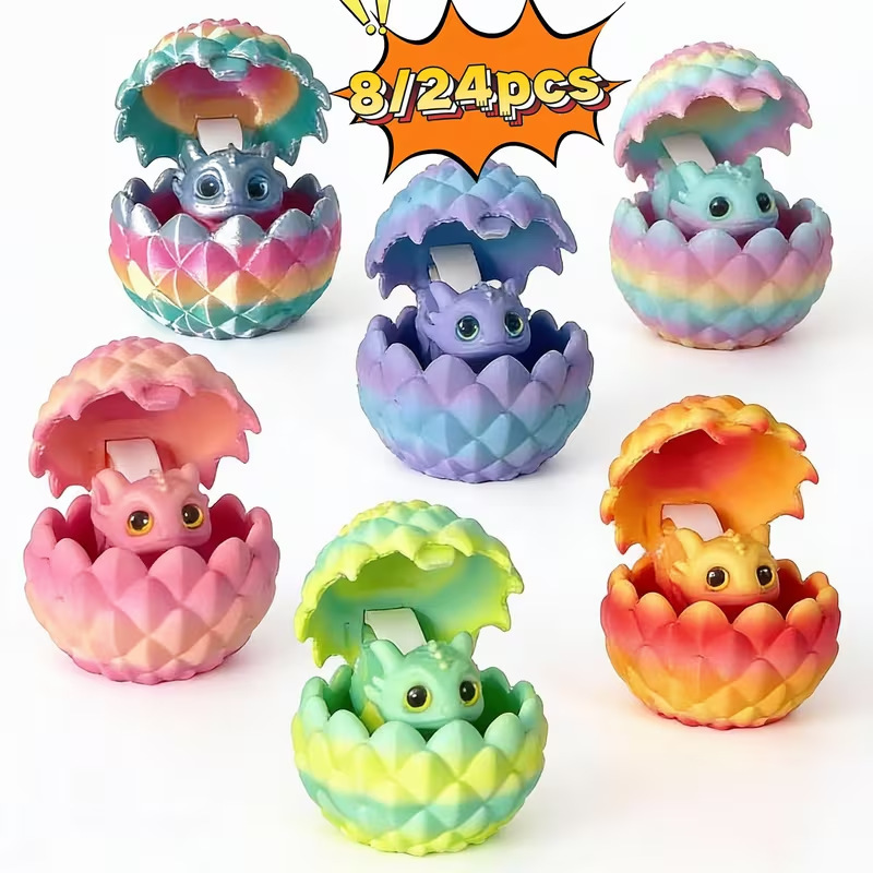 Cross-Border Popular 3D Printed Mini Dragon Egg Set Gradient Color Toy Ornament Desktop Decoration Toy Gift Cross-Border Popular 3D Printed Mini Dragon Egg Set Gradient Color Toy Ornament Desktop Decoration Toy Gift