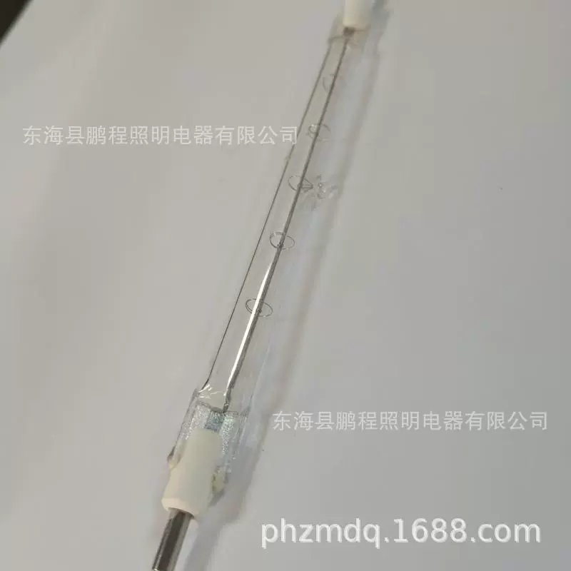 夹式碘钨灯卤素灯取暖器加热管烤鸭灯500W1000W石英灯管工地照明
