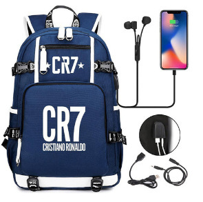 Comercio exterior estrellas de fútbol mochila de moda coreana transfronteriza mochila adolescente USB mochila escolar escolar
