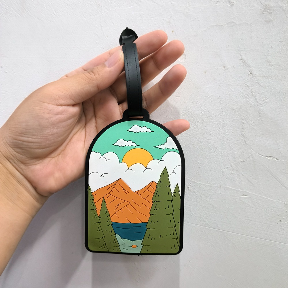 녹색 일출 수하물 태그