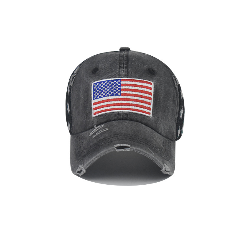 Women's Classic Style American Flag Embroidery Curved Eaves Baseball Cap display picture 6