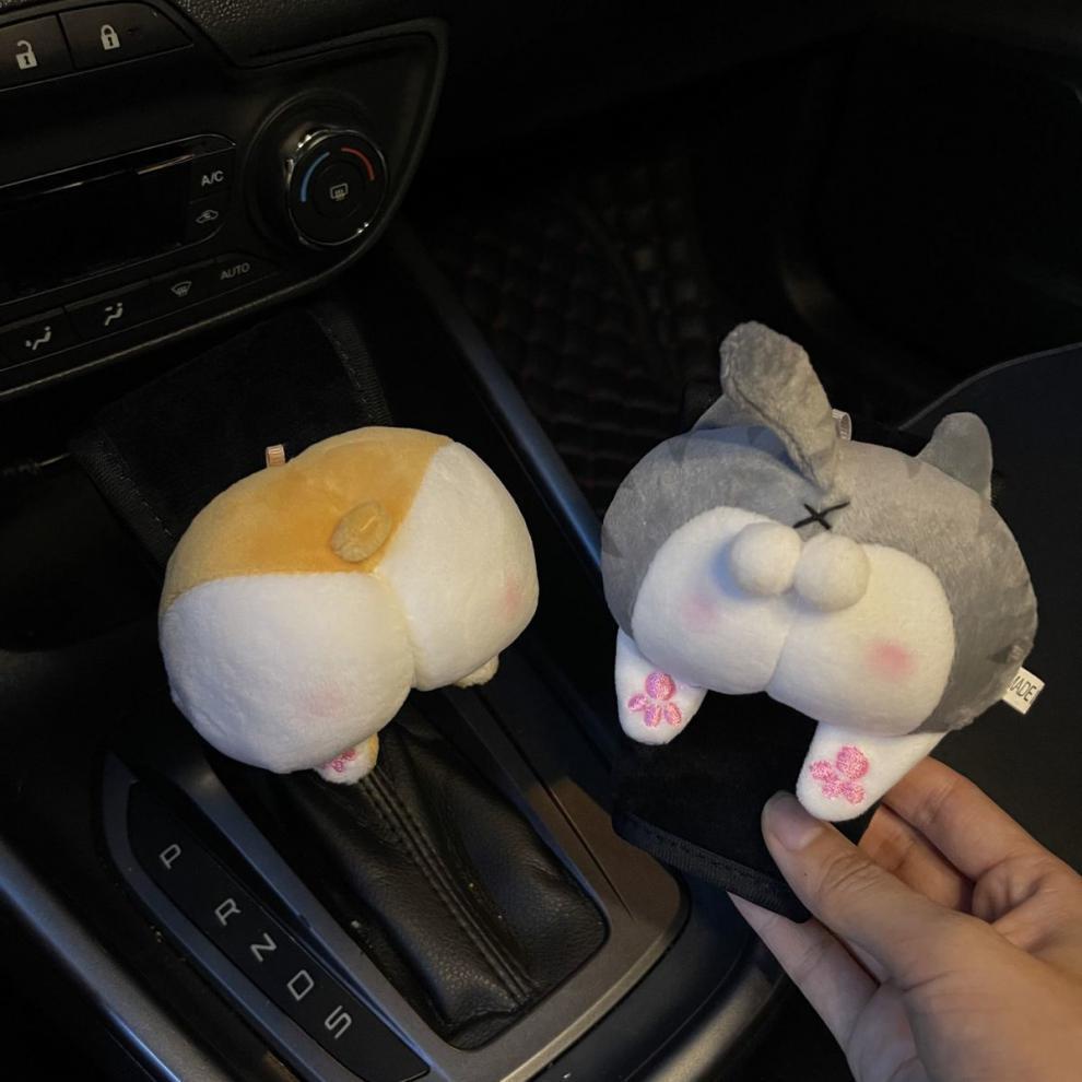 Little Dinosaur Car Gear Shift Cover, Gear Lever Protective Cover, Manual and Automatic Gear Cover, Universal Cute Handbrake Cover Set