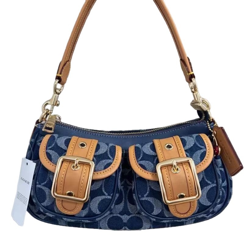 Koujia 2025 New Women's Bag Ashton Retro Underarm Bag Vintage Baguette Motorcycle Bag Shoulder Crossbody Mahjong Bag - Thumbnail 5