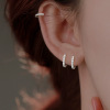 Silver earrings suitable for men and women, zirconium, internet celebrity