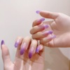 Purple nail stickers for manicure, fake nails, 24 pieces, gradient, ready-made product, suitable for import