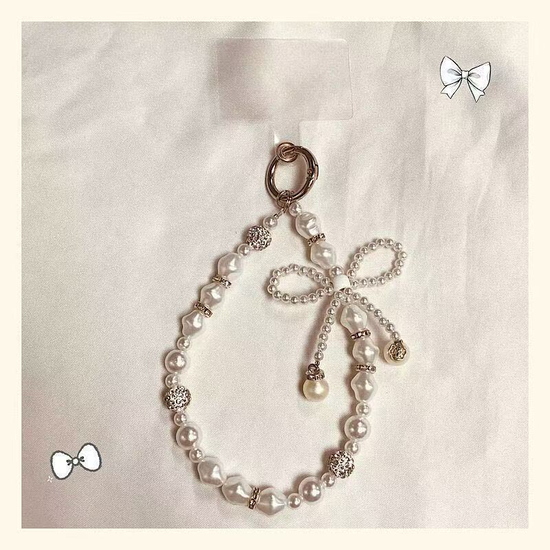Women's Bowknot Shell Anti-Drop Bead Bracelet All Models Lanyard Versatile Phone Stylish/Portable Suitable Fashion Women's Bowknot Shell Anti-Drop Bead Bracelet All Models Lanyard Versatile Phone Stylish/Portable Suitable Fashion