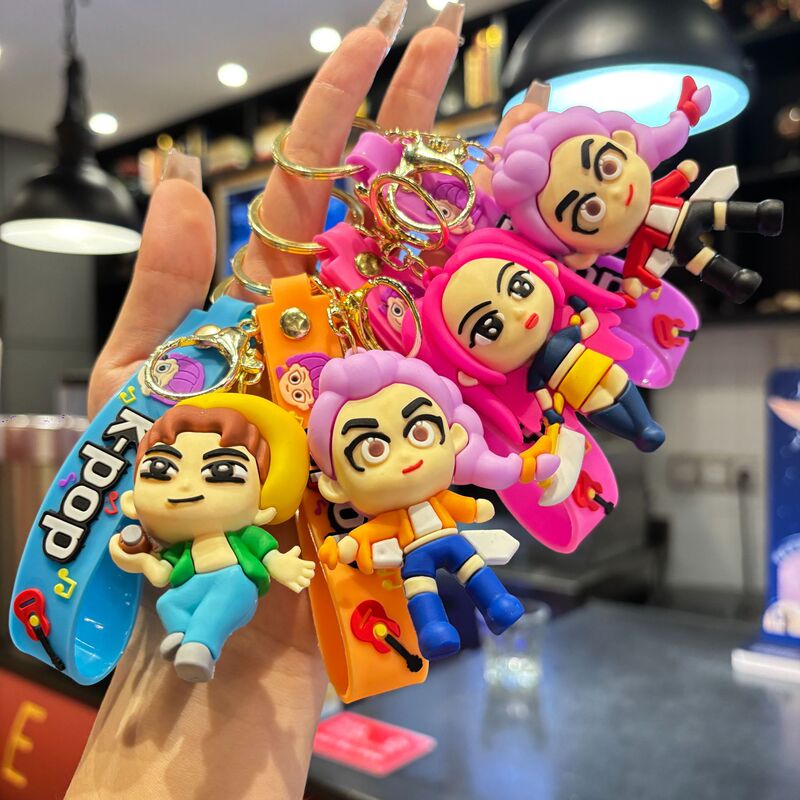 Cross-Border New Large Kpop Hunter Girl Group Keychain Pendant Cartoon Animation School Bag Pendant Key Chain Gift