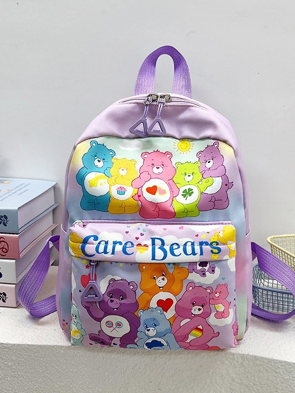 Mochila arco iris de dibujos animados, mochila para niños y niñas, osos lindos, bolsas de viaje dobles, bolsas escolares grandes para estudiantes, grado 1 - 6