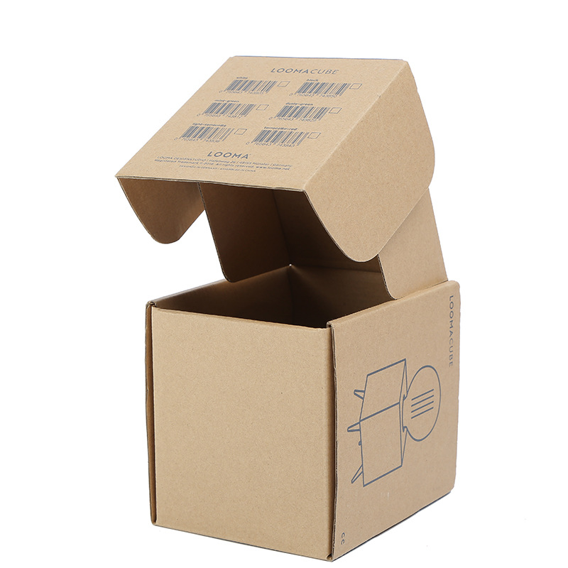 牛皮纸瓦楞盒 翻盖纸盒加固飞机盒杯子包装盒