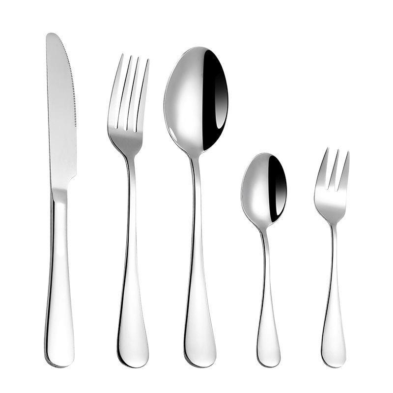 Amazon cuchillos y tenedores de acero inoxidable transfronterizos cuchillos y tenedores de cucharas de hotel de estilo europeo set de cubiertos de comida occidental set de cuatro piezas set portátil