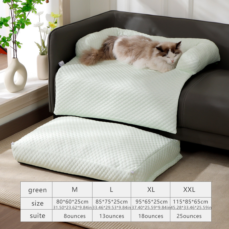 Gran nido para gatos, sofá para gatos fresco en verano, cojín para gatos de seda helada, cojín para perros desmontable, cama para perros, cama para gatos, suministros para mascotas