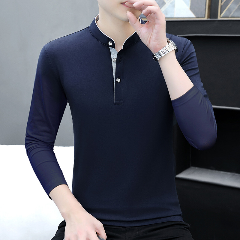 Camisetas POLO transfronterizas de primavera y otoño para hombre, camisetas básicas modernas para negocios, camisetas POLO versátiles de manga larga para jóvenes, ropa masculina de comercio exterior. image 10