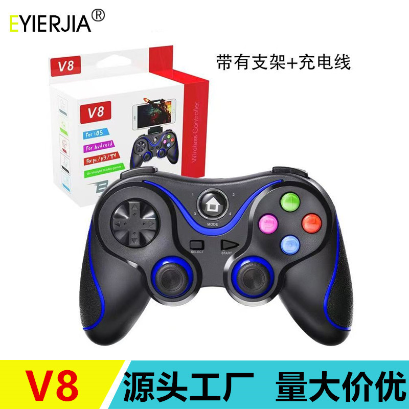 V8 Android Ios Mobile Phone Wireless Bluetooth Game Controller Tv Set-Top Box Tablet Pc 360 2.4g Gaming Controller