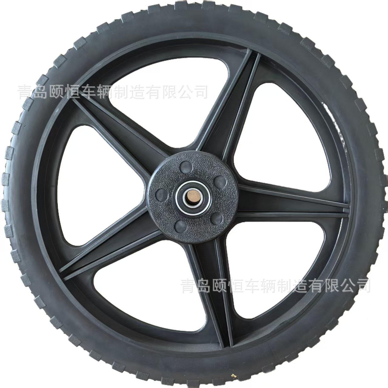 12英寸PVC轮挂胶塑料轮清洗机万向轮实心胎轴钢轴承高承重车轮