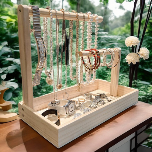 Wooden Bead Bracelet Desktop Storage Box Display Stand Watch Novelty Bracelet Bangle Bodhi Beads Antique Jade Ring Jewelry