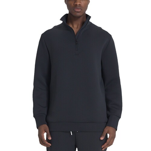 Men's tall collar quick-drying sport jacket, long sleeve loose thick half-zip running training fitness hoodie