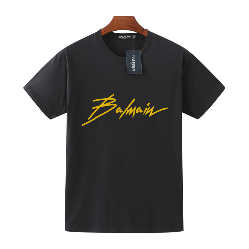 2022 New Ss Spring/Summer Balmain Gold Letter Print Cotton Loose T-Shirt Design for Men and Women 06 2022 New Ss Spring/Summer Balmain Gold Letter Print Cotton Loose T-Shirt Design for Men and Women 06