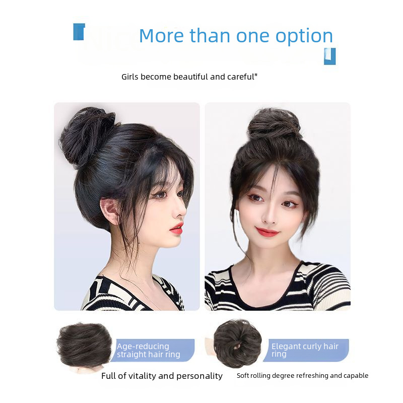 Perücke Damen Kugeln Kopf Greifer Clip Haartasche Blume Dutt Kopf Halbkugeln Echtes Menschenhaar Flauschiges Naturhaar Kochende Perückentasche_voghion.com